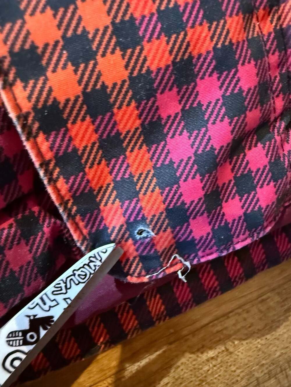 Burton Gingham Red Pink Hooded Jacket Size L (n1) - Picture 4 of 8